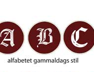 Alfabet gammaldags stil, sigillstämplar