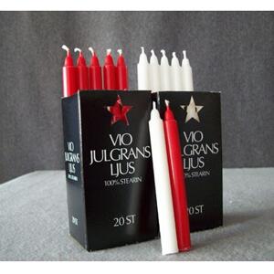 Ljus - Specialljus - Julgransljus i ask, 100 % stearin, Vit