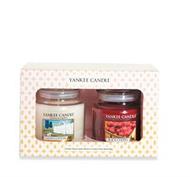 2-pack Gift set Medium Jar, Presentförpackning, Clean Cotton och Black Cherry, Yankee Candle