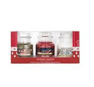 3-pack X-mas Gift set small jar, Presentförpackning, Christmas Eve, Winter Wonderland, Christmas Wreath, Yankee Candle
